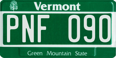 VT license plate PNF090