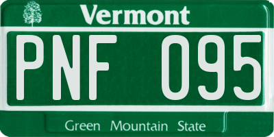 VT license plate PNF095