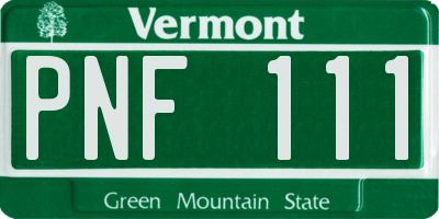 VT license plate PNF111