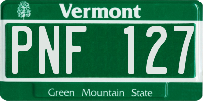 VT license plate PNF127
