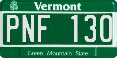 VT license plate PNF130