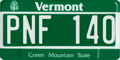 VT license plate PNF140