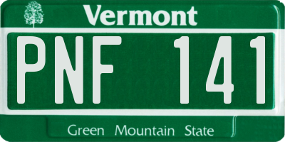 VT license plate PNF141