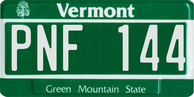VT license plate PNF144