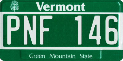 VT license plate PNF146