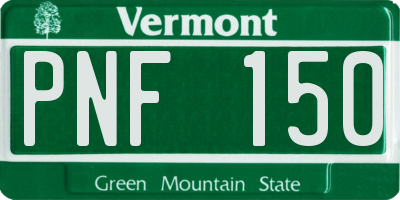 VT license plate PNF150