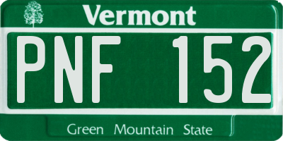 VT license plate PNF152