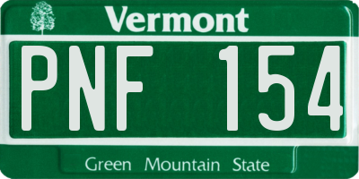 VT license plate PNF154