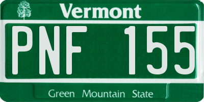 VT license plate PNF155