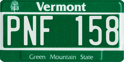 VT license plate PNF158