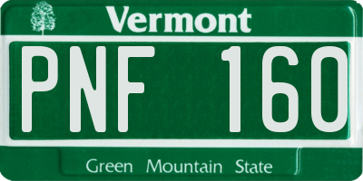 VT license plate PNF160