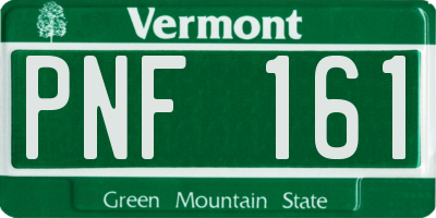 VT license plate PNF161