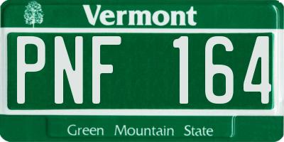 VT license plate PNF164