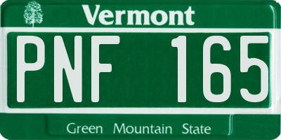 VT license plate PNF165