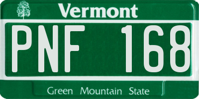 VT license plate PNF168