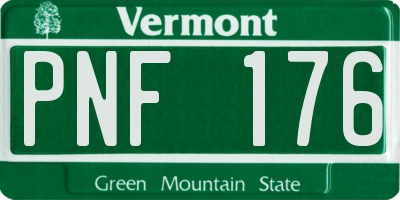 VT license plate PNF176