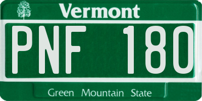 VT license plate PNF180