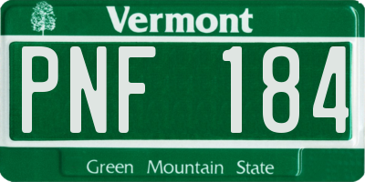 VT license plate PNF184