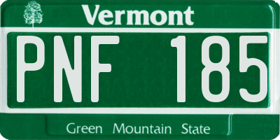 VT license plate PNF185