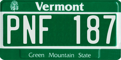 VT license plate PNF187