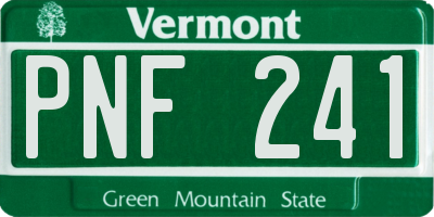 VT license plate PNF241
