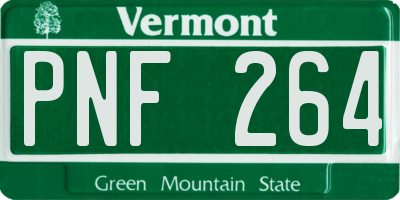 VT license plate PNF264