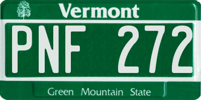 VT license plate PNF272