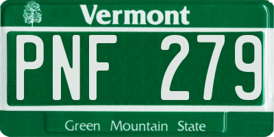 VT license plate PNF279