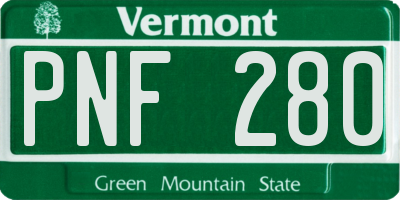 VT license plate PNF280
