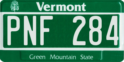 VT license plate PNF284