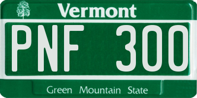 VT license plate PNF300