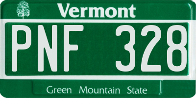 VT license plate PNF328
