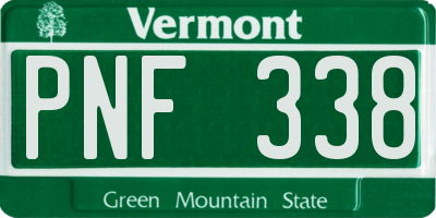 VT license plate PNF338