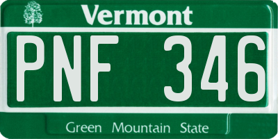 VT license plate PNF346