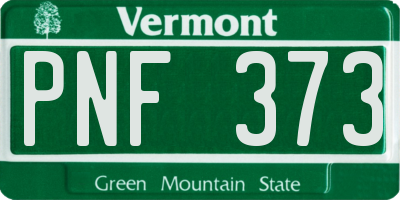 VT license plate PNF373