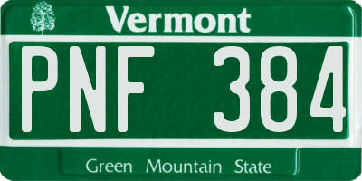 VT license plate PNF384