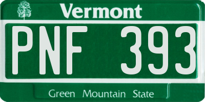 VT license plate PNF393