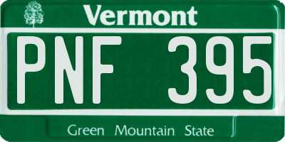 VT license plate PNF395