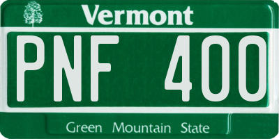 VT license plate PNF400