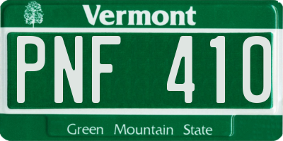 VT license plate PNF410