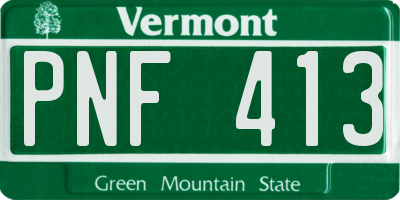 VT license plate PNF413