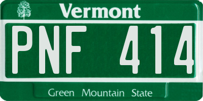 VT license plate PNF414