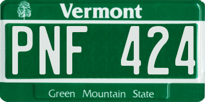 VT license plate PNF424