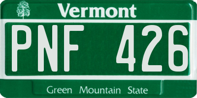 VT license plate PNF426