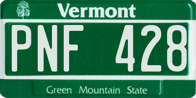 VT license plate PNF428