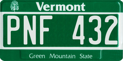 VT license plate PNF432