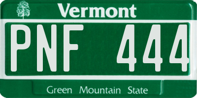 VT license plate PNF444
