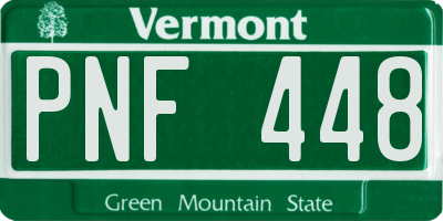 VT license plate PNF448