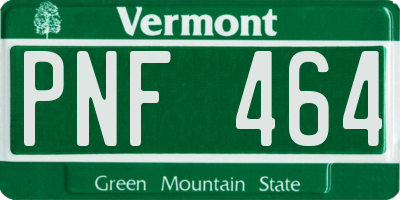 VT license plate PNF464
