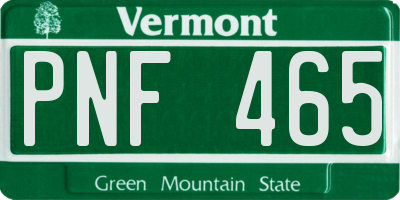 VT license plate PNF465